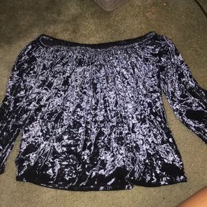 american eagle velvet strapless top
